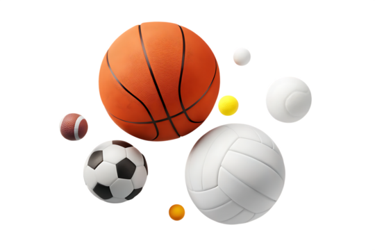 set of basketball balls