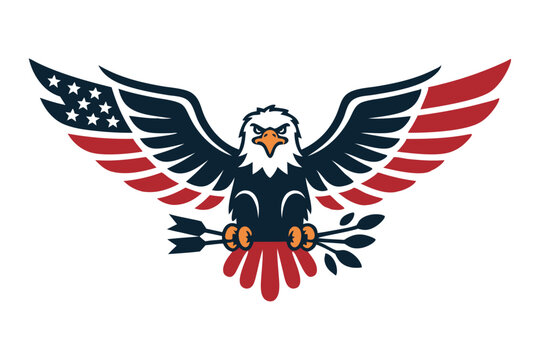american eagle logo, 4th of july, flag