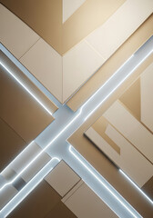 Obraz premium Geometric Abstract Pattern with Diagonal Lines and Illuminated Elements