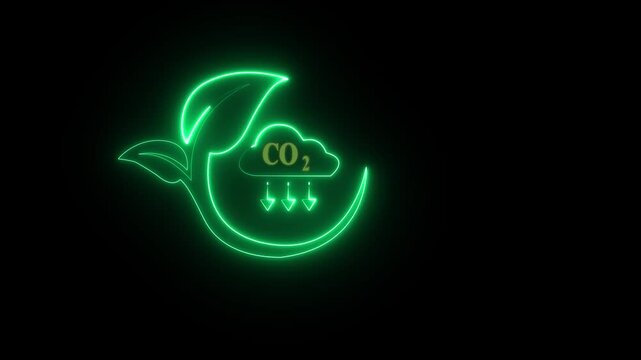 &ldquo;Reducing CO2 Emissions: Businessman Shows Virtual Leaf and CO2 Icons for Green, Renewable Energy Strategy&rdquo;