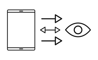 視線距離アラートを示す線画アイコン