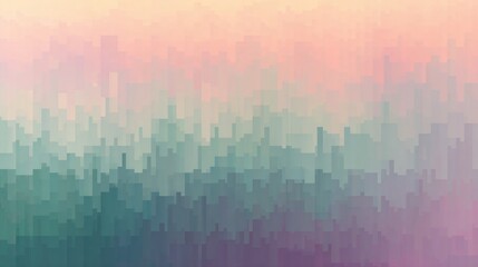 A gentle gradient fades from teal to pink and lavender in a pixelated, soft, and calming design.