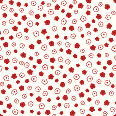 Red cute small floral repeat pattern vector pattern 