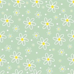 Whimsical flowers with soft background vector pattern 
