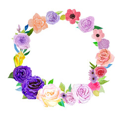 frame with blue roses
