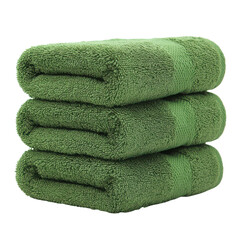 Soft Cotton Towels Stack on White Background for Home Decor, Spa, or Bath Use, Ideal for Relaxation and Comfort