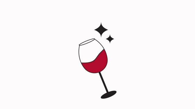 wine icon animation illustration 