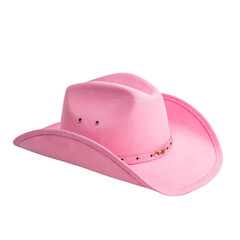 A fun and bright pink cowgirl hat, a fashionable accessory for a party or rodeo isolated on a transparent background png