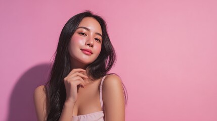 Beautiful Young Asian Woman with Healthy Skin

