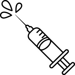 vector illustration of a injection with a needle