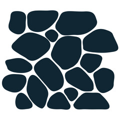 Stone material icon vector, representing natural elements, durability, and classic construction. Ideal for landscaping, masonry, architectural features, and rustic designs.