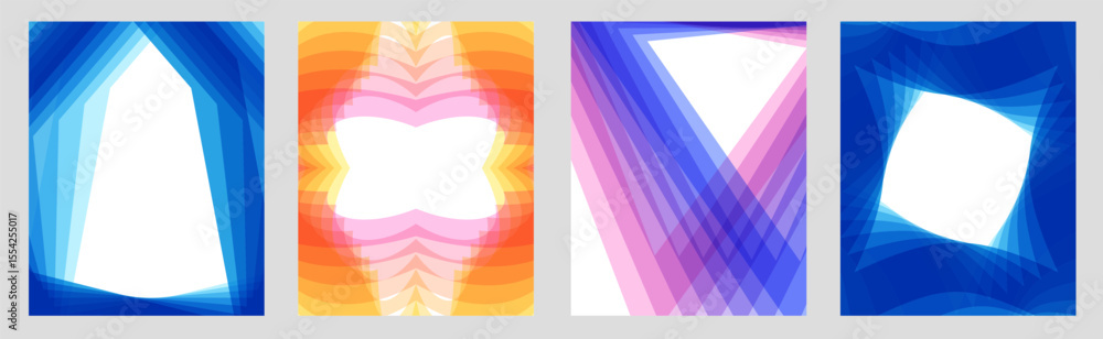 Poster trendy cover set with cool dynamic motion effect. overlay geometric shapes layout design template