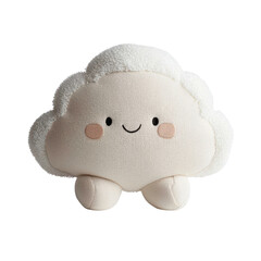 Adorable Cloud-Shaped Plush Toy with Soft Texture and Cute Face for Children's Room Decor or Gift Idea