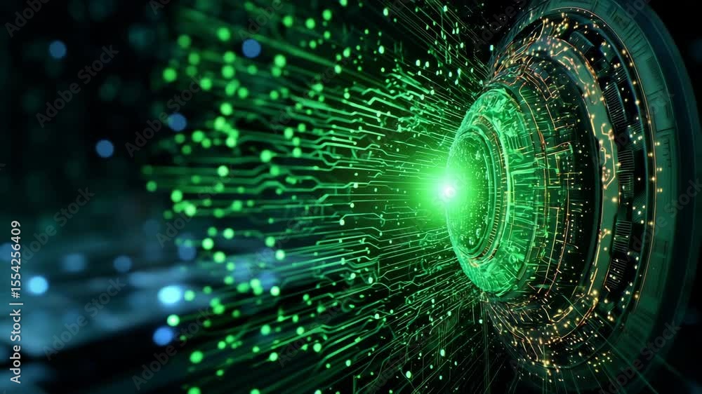 Aufkleber blueprint alpha layer futuristic abstract technology background with glowing green elements