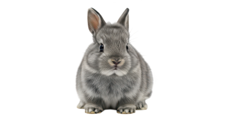 Cute Grey Bunny Rabbit On Black Background