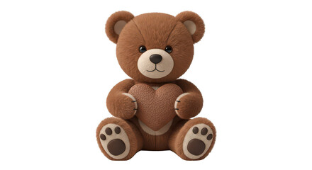 Fototapeta premium Cute Teddy Bear Holding Heart 3d Render