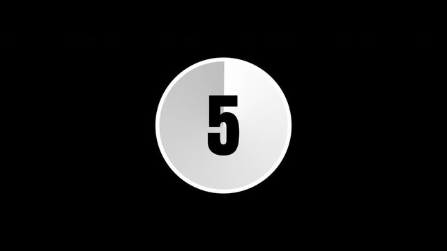 10 Second Countdown Timer Animation with Transparent Background &ndash; 4K Alpha Channel