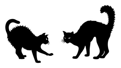 Halloween cat black vector silhouette