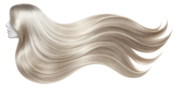 Blonde Hair Flowing Waves, Isolated on Transparent Background, Hair Extensions, Beauty, Salon, Hair, Blonde, Extensions