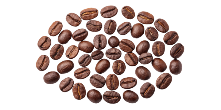 Coffee Beans Circle Composition Isolated on Transparent Background, coffee, beans, aroma, coffee beans, circle, food