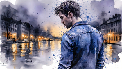 watercolor on textured paper