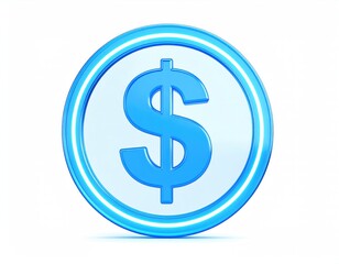 Obraz premium Glowing Blue Dollar Sign: Modern Currency Icon
