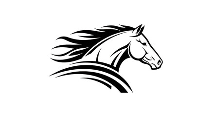 Fototapeta premium Elegant Horse Head Line Art Design