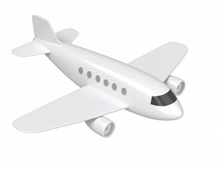 Fototapeta premium Simple White Airplane: A Minimalist 3D Render