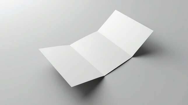 Blank tri fold brochure isolated on white background