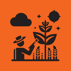 Agricultural firm icon man vector 
