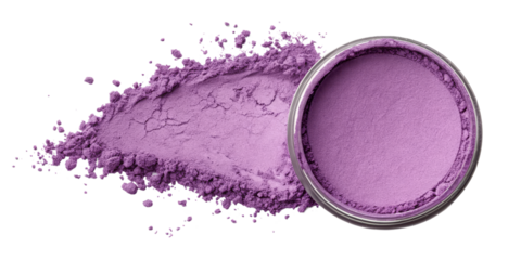 Purple Powder Makeup, Spilled Cosmetic Pigment, Isolated on Transparent Background, Makeup, Cosmetics, Powder