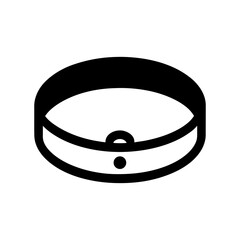 Pet collar icon in minimalist style with white background for dog accessory branding