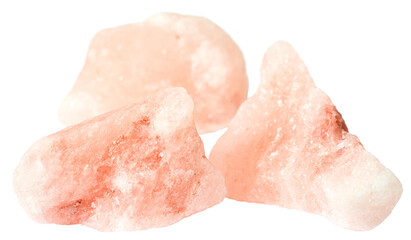 Himalayan Pink Salt isolated on white background.