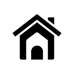 Minimalist pet house icon logo with white background for animal shelter and care theme