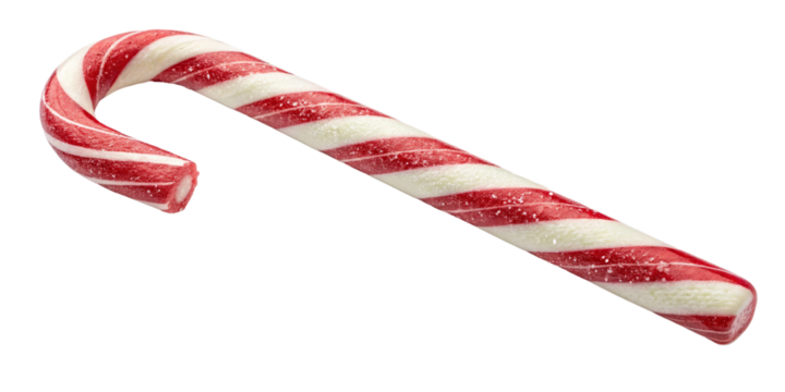 Red and White Candy Cane, Isolated on Transparent Background, Christmas Treat, Sweet, Holiday, Candy cane, Christmas, treat