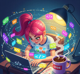 Night Coding A Programmer's Focus and Dedication