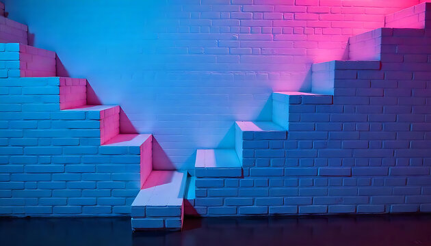 red brick wall and stairs, HD and 4K image