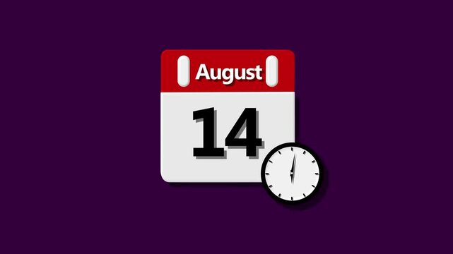  Date of august of 14 ,Increase your productivity with the help of calendar .Red and white calendar. Calendar schedule. Business plan schedule. 