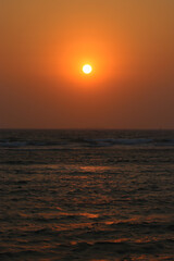 sunset in the open sea 