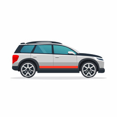 Fototapeta premium Sleek SUV on the Road: A modern, side-view perspective showcases a stylish SUV, embodying the spirit of travel and exploration on the open road.