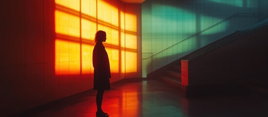 Woman Silhouette in Corridor