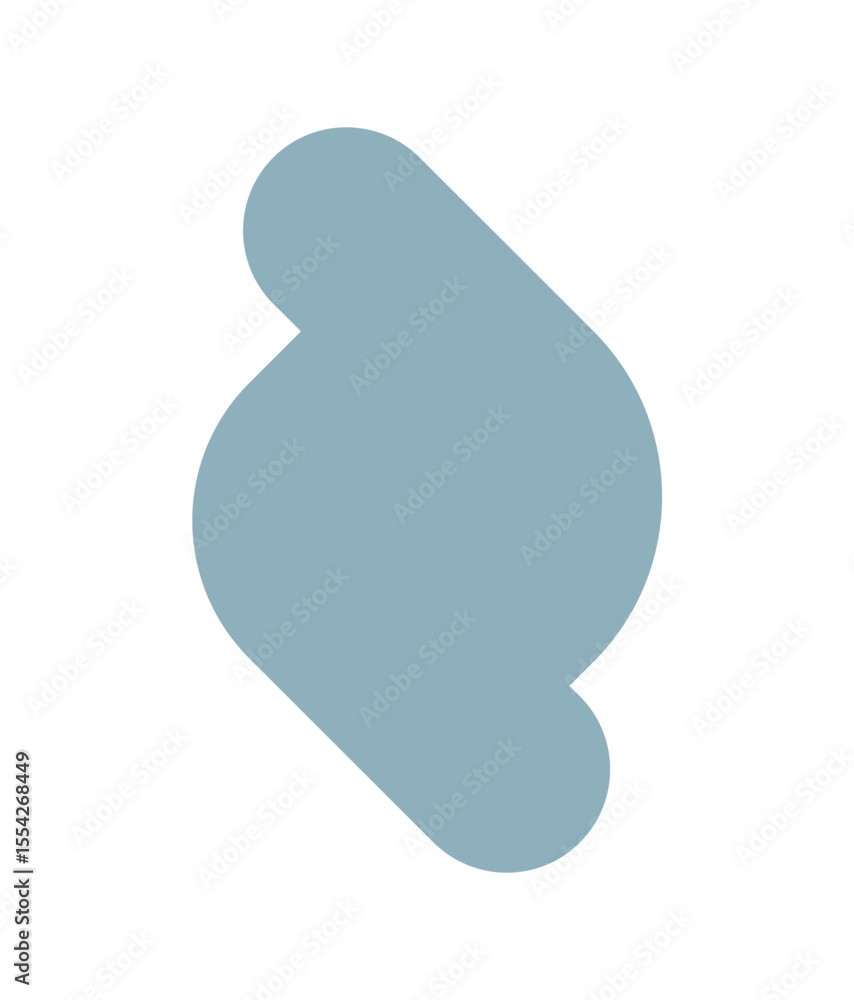 Poster abstract gray-blue shape, blob vector design element
