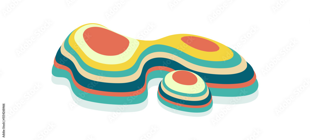 Poster abstract layered topographic contour vector design element