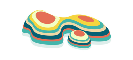 Abstract Layered Topographic Contour Vector Design Element