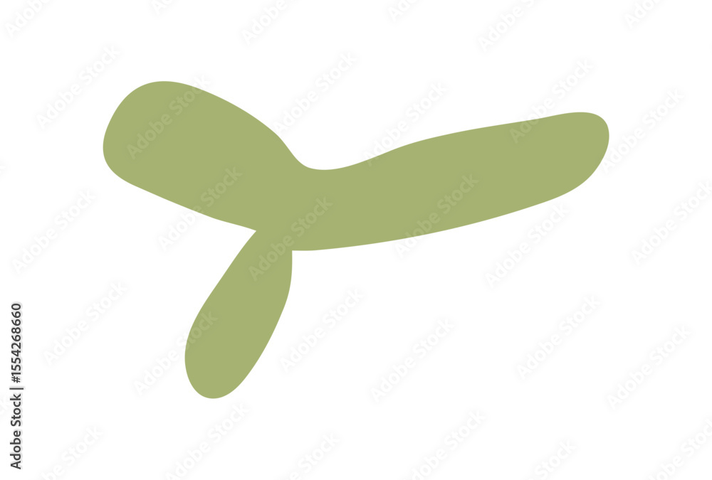 Poster green botanical abstract shape vector element