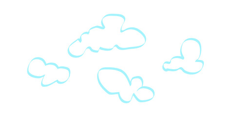 Blue cloud shapes vector graphic design element