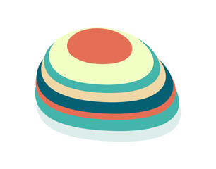 Colorful Layered Topographic Contour Circle Design Element
