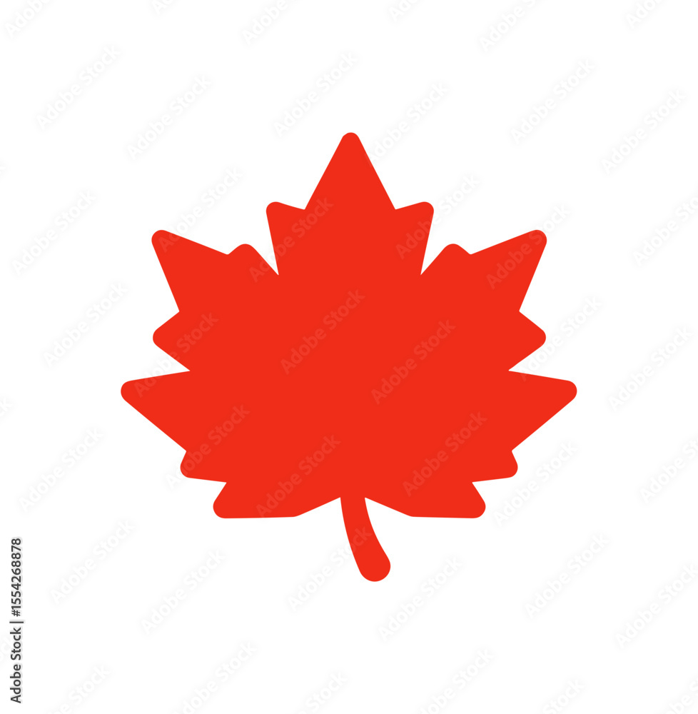 Poster red maple leaf vector icon design element