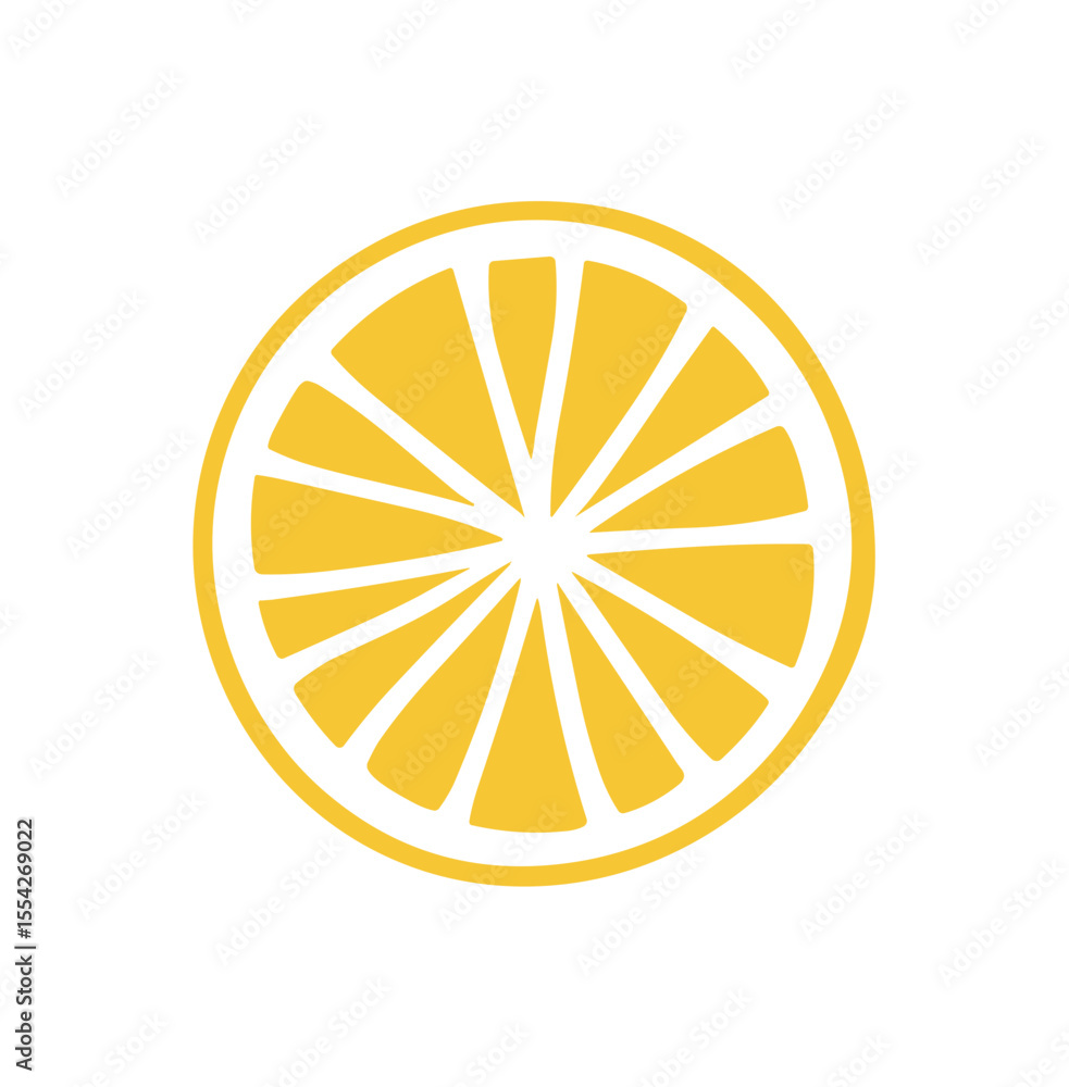 Poster yellow lemon slice vector design element