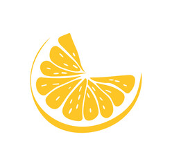 Yellow Lemon Slice Vector Graphic Design Element